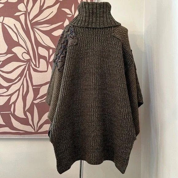 Polo Ralph Lauren Patchwork Wool-Blend Poncho